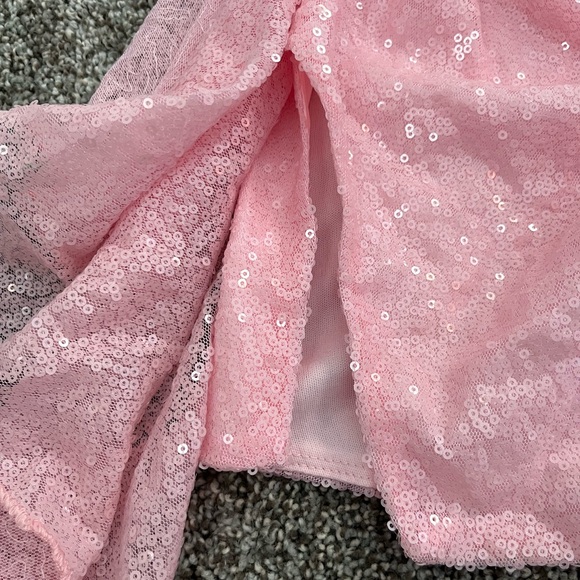 Pink Strapless Sequin Dress - Picture 2 of 6